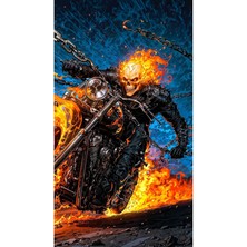 Aydın Garage Ghost-Rider Kapı Direk Kaplama Folyosu Baskılı Sticker Sağ-Sol 2 Adet 22*50 cm
