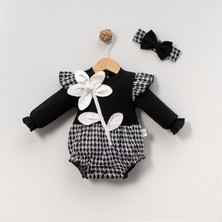 Gültekin Bebe Çakar Bebe 6-18 Aylık  Kaz Ayaği Güllü ROMPER-8036178 - Siyah