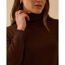 Seçil 10002521710001 Kol Ucu ve Etek Ucu Lastikli Tam Balıkçı Triko Bluz