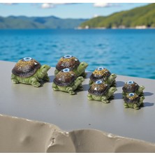 Elifeshop Feng Shui Nazar Boncuğu Motifli 7’li Caretta Caretta Heykel Biblo Dekoratif Ürün Konsol Vitrin Süsü
