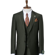 İlayda Emir Erkek Takım Elbise, Mono Yaka, Blazer, Slımfıt, Haki Yeşil
