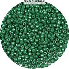 Litaetrend Koyu Yeşil Renk 4 mm Yaklaşık 1100 Adet / 100 Gram Cam Boncuk Oya Yazma Bileklik ve Kolye