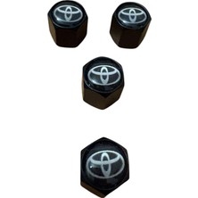 Toyota Logo Metal Siyah Renk 4 Adet Sibop Kapak