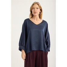 Home Store Yarasa Kesim Kolucu Manşet Bluz