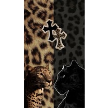 Aydın Garage Leopar Kapı Direk Kaplama Folyosu Baskılı Sticker Sağ-Sol 2 Adet 22*50 cm