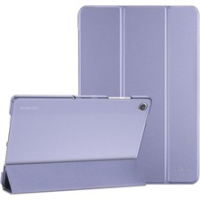 Yenibağ Galaxy Tab A9 Plus X210 X213 X215 X217 ile Uyumlu Kılıf Pu Deri Smart Standlı Case Lavendery Gray
