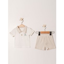 Kidaxi Jakarlı Yakalı 2’li Erkek Bebek Takımı | Şık ve Rahat Tasarım | 3-24 Ay