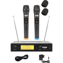 Misda Store LM-202EE Çiftli El Tipi Telsiz Kablosuz Mikrofon