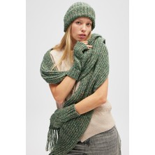 Peraluna Yumuşak Dokulu Unisex Bere - Yeşil Melanj