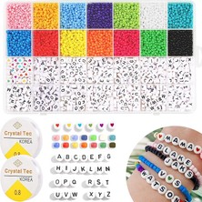 Boncuk Harfler, 5300 Parça Inci Seti Pastel 3 Mm, 14 Renkli Boncuklar, Bilezik, Küpe, El Sanatları, Kendin Yap Kolyeler Yapmak Için