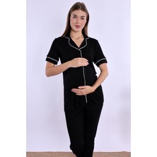 Effortt Siyah Hamile Lohusa Pijama Takımı