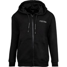 Armani Exchange Kadın Regular Fit Fermuarlı Kapüşonlu Sweatshirt - Siyah