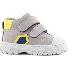 Rakerplus Tails Hakiki Deri Gri Sarı Cırtlı Çocuk Spor Bot