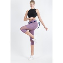 Cervus Kapri Spor Tayt Yüksek Bel Esnek ve Toparlayıcı Çift Cepli Diz Altı Tayt