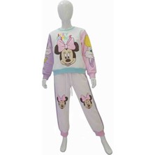 Angel Leon Dream Kız Çocuk Minnie Mouse Baskılı Lisanslı Pamuklu Eşofman Takımı Beli Lastikli Rahat Kalıp