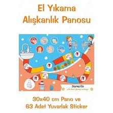 ve Eğitici El Yıkama Eğitimi Sticker Panosu 30 x 40 cm