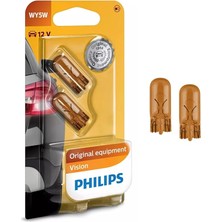 Misda Store T10 Turuncu Amber Dipsiz Tavan Park Plaka WY5W 2 Adet