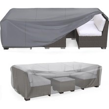 Mobilyası Örtüsü, Bahçe Mobilyası Brandası, Su Geçirmez, Rüzgar Geçirmez, Uv Dayanıklı, Bahçe Mobilyası Örtüsü, Bahçe Mobilya Brandası Masa Sandalye Koruma Örtüsü (Grı, 260 * 160 * 80)