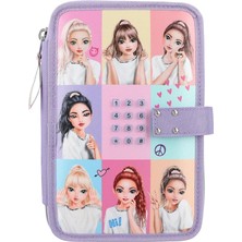 Misda Store 12592 Topmodel Snap Shots - Anahtar Kodlu Dolgulu 2 Bölmeli Kalem Kutusu, Renkli Kalemler, Cetvel, Makas ve Çok Daha Fazlası Içeren Kalem Kutusu