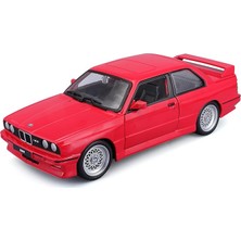 1988 Bmw 3 Series M3 (E30) 1:24 Model Araba - Kırmızı, Detaylı ve Koleksiyonluk Mini Maket