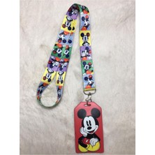 Hediyebum Mickey Renkli Boyun Askısı ve Dik Kartlık