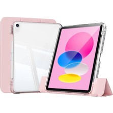 Ipad 11 Inç A16 (11.nesil) 2025 ile Uyumlu Pen Charge Şeffaf Kalem Bölmeli Kapağı Ayrılabilen Case A3355, Pembe