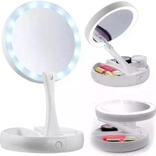 Yenibağ Store LED Işıklı 10X Katlanabilir Çift Taraflı Makyaj Aynası USB Kullanım Alanı İçin