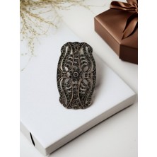 Fayra Accessories Zirkon Taşlı Papatya Motifli Broş