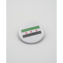 Zaytoon Suriye Yeni Suriye Bayrağı Yuvarlak Rozeti  44 mm A300024