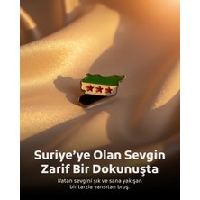 Zaytoon Broş Suriye Haritası Yeni Bayrak Harita Şekilli Metal Yaka İğnesi
