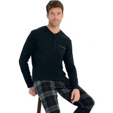 Over Sleep by Poleren Over Sleep 2233 Erkek Kışlık Interlok Pijama Takım