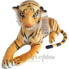 Küçük Boy Peluş Kaplan 30 cm ( Ses Özelliği Yok ) Oyuncak Leopar Aslan