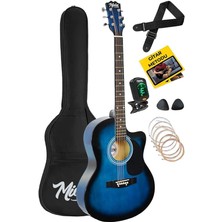Misda Store RG-540BL Kaliteli Kesik Kasa Mavi 40 Inç Akustik Gitar Seti 4/4 Yetişkin