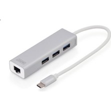 Digitus DA-70255 USB 3.0 Hub & USB 3.0 ,1 x 10-100-1000 1 x Usb-C Erkek ,3 x Usb0 3.0 Usb-A