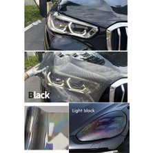 Meyzone Hologram Açık Siyah Petek Desen Far Stop Filmi Far Folyosu Far Çizik Çizilme Engelleyici 100CMX30CM