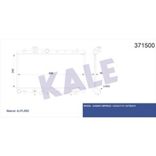 KALE-371500 - Su Radyatörü Subaru Impreza 1.5 1.6 2.0 Legacy Iıı 2.0 2.5 Outback 2.5 00=> (At) [brazıng] [340X688X16]