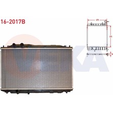 Veka Radyatör VEKA-16-2017B-22 - Su Radyatoru (Alt Boru Segmanlı) Brazıng Kalınlık 22MM Honda Cıvıc Vııı 1.6 M-T Ac+/- 2005-2012