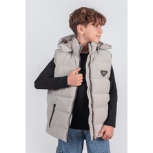 Pina Kids Kapüşonlu Erkek Çocuk Nova Kumaş Şişme Yelek