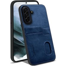 Samsung Galaxy A17 Uyumlu Kılıf Zebana Kartlıklı Lüx Deri Kılıf Lacivert
