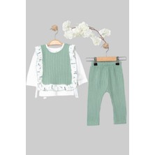 Dinamik çocuk Kız Bebek Özel Tasarım Belden Bağlamalı Örme Trikolu Badili 3lü Takım 3-6-9-12-18-24AY