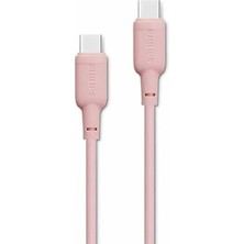 Philips DLC6541CP/00 60W Usb-C To Usb-C Şarj Kablosu 1.2 Metre Pembe
