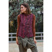 Los Banditos Hakim Yaka Çapraz Düğmeli Kolsuz Bluz