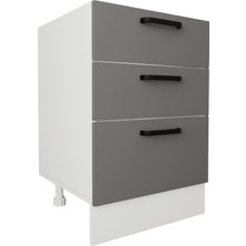 VM VERTEX MOBİLYA Napoli Alt Dolap Ayaklı Çekmece Modül Dolap 60 cm