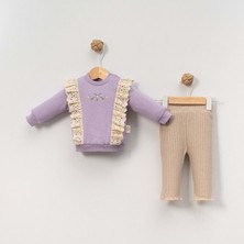 Gültekin Bebe Çakar Bebe 6-18 Aylık Güllü Nakışlı 2li Takım -8035155 - Lila