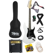 AGE-80WH Amfili Full Elektro Gitar Seti 4/4 Yetişkin 39 Inç White