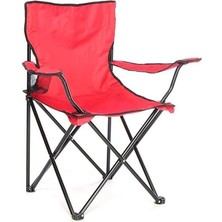 Katlanır Portatif Kamp Sandalyesi, Kırmızı, Tek Ebat