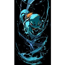 Aydın Garage Squirtle Balığı Kapı Direk Kaplama Folyosu Baskılı Sticker Sağ-Sol 2 Adet 22*50 cm