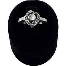 Oya Silver Markazit Çevrili Kalp Gümüş Kadın Yüzük