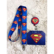 Hediyebum Süpermen Boyun Askısı Yoyo ve Kartlık Set