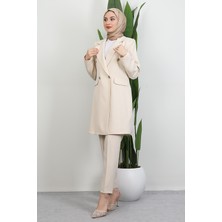 Giza Store Blazer Ceket Takım Krem